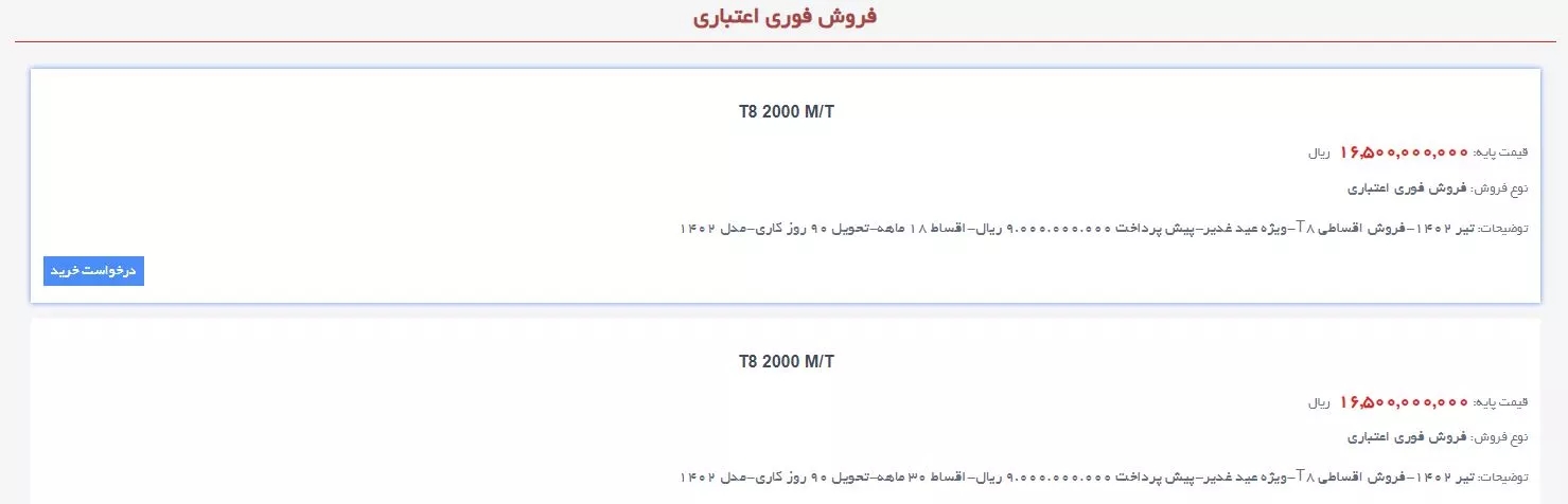 فروش اقساطی کرمان موتور